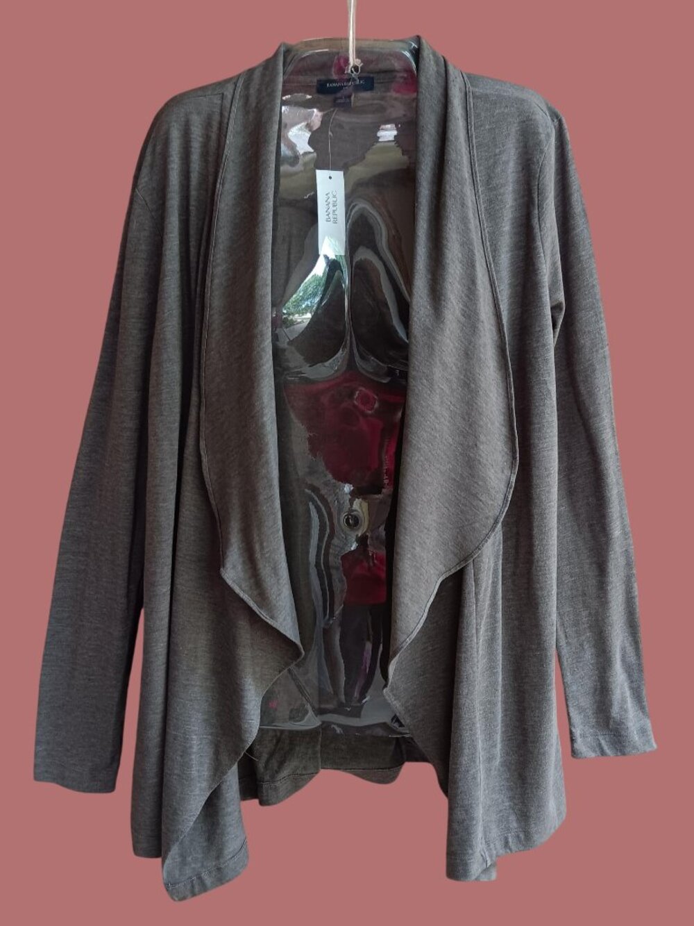 Banana Republic Womens Flowy Open Front Cardigan Long Sleeves Latte Size S NEW